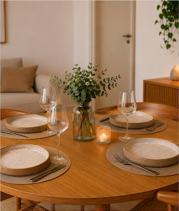Como montar uma mesa para receber um casal de amigos em um apartamento pequeno