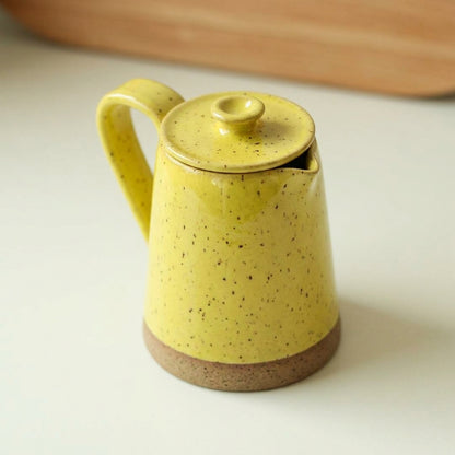 Jarra Água em cerâmica artesanal — argila Flocos, esmalte Amarelo Intenso